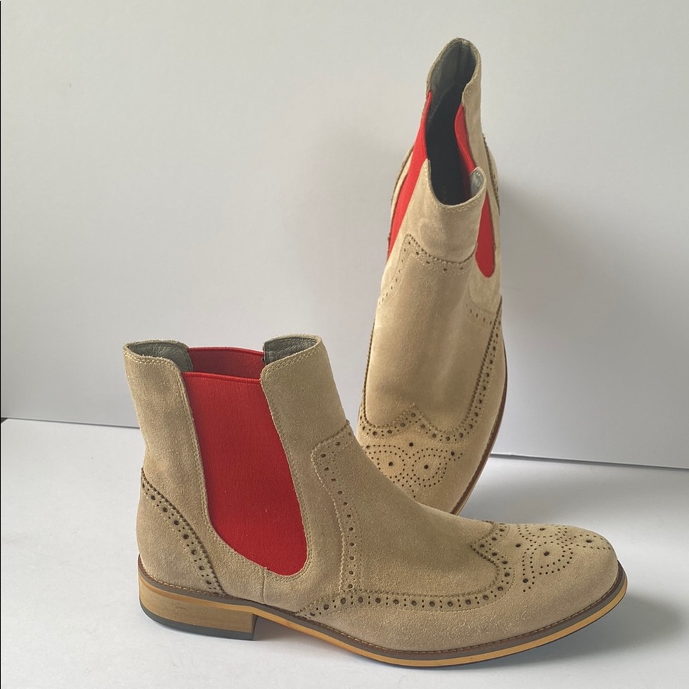 Marc Nolan Donovan Chelsea Wingtip Boots Size 9 Suede Brough EXCELLENT COND